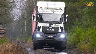 Großaktion Hackschnitzel Produktion Teil 1 Holzverladung im Wald  Holztransport mit Spezialfahrzeug [upl. by Akihsal]