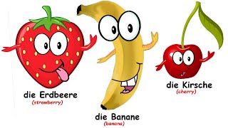 ♫ Das Obstlied ♫ German Fruits Song ♫ Kinderlied zum Mitsingen ♫ German Basics ♫ Song for Kids ♫ [upl. by Hannasus]