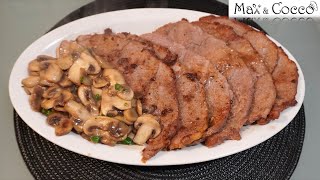 SCALOPPINE di VITELLO al VINO BIANCO e CONTORNO di FUNGHI  Facile e Veloce [upl. by Lou654]