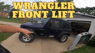 Jeep Wrangler Front Lift automobile jeep mechanic diy jeepwrangler jeeplife jeeps [upl. by Einra450]