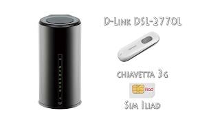 Come condividere i dati SIM Iliad a più dispositivi con chiavetta 3G e router Dlink DSL2770L [upl. by Ppilihp220]