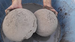 Pure cement ashes bowl crumbling in waterpaste play mouthwatering video 💦💦🤤 [upl. by Krause]