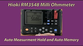 Hioki RM3548 Milli Ohmmeter Auto Hold amp Auto Memory [upl. by Ailat268]