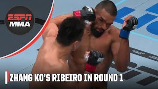 Zhang Mingyang wins debut with huge KO vs Brendson Ribeiro on UFC 298 prelims  ESPN MMA [upl. by Arrad71]