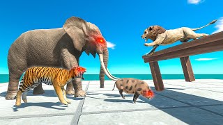 The Angry Mammals Neighbors attack the Little Lion  Animal Revolt Battle Simulator [upl. by Aicilra]