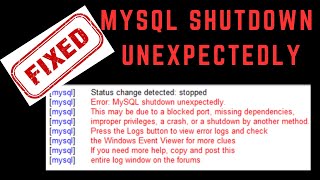 How to Fix MySQL Shutdown Unexpectedly Easy Solutions for Windows 7 8 10 11 [upl. by Bobbette768]