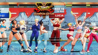 Street Fighter V CE JuriFalkeKolinLauraChun Li vs LuciaKarinSakuraIbukiCammy PC Mod [upl. by Pimbley]