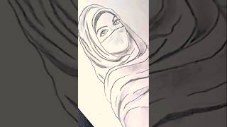 Easy Drawing of Hijabi Girl easydrawingideasforbeginners hijab sketch [upl. by Hillman]