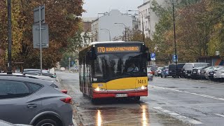 7 170 ➡️ Rondo Starzyńskiego 🚍Solaris Urbino 12 1413  MZA Warszawa sp zoo [upl. by Anaili906]