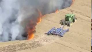 Scoppia un incendio in un campo di grano Come fermare lavanzata delle fiamme [upl. by Canute]