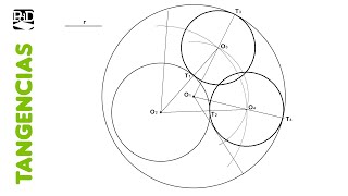 Circunferencias Tangentes a 2 Circunferencias Interiores dado el Radio  Tangencias [upl. by Redmer380]