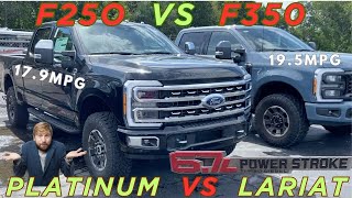 2023 Ford F250 Tremor Platinum vs 2023 F350 Tremor Lariat MPGs improve from engine break in [upl. by Jung]