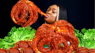 ASMR EATING MUKBANG SPICY OCTOPUS EATING MUKBANG  OCTOPUS SEAFOOD  BRAISED 4KG OCTOPUS  MUKBANG [upl. by Kaleena]