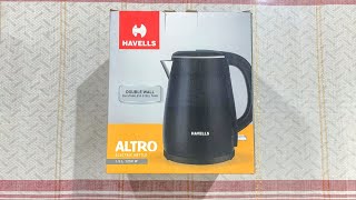 HAVELLS Altro Electric Kettle 15L Blackindiaunboxed [upl. by Erminie917]