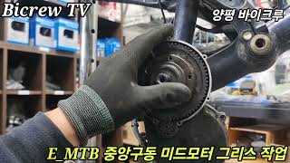 EMTB 전기자전거 바팡 미드모터 그리스 작업 및 MTB 분해정비 [upl. by Adyahs]