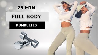 25 MIN 🎁CHRISTMAS🎁 FULL BODY WORKOUT WITH DUMBBELLS  STRENGTHENING AT HOME [upl. by Lehcin]