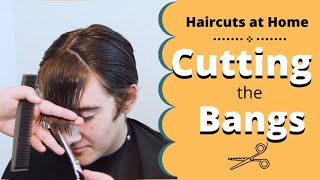 Haircuts at Home  Cutting the Bangs  Mens Long Length Haircut [upl. by Calise]