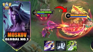 WTF DAMAGE BEST 1 HIT BUILD MOSKOV 2024 recommended build and emblem MLBB [upl. by Roarke]