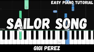 Gigi Perez  Sailor Song Easy Piano Tutorial [upl. by Yattirb]