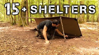 15 Shelters with a Tarp  Camping amp Bushcraft [upl. by Culberson435]