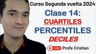 Clase 14  Curso Exani II Cuartiles Percentiles Deciles  Segunda vuelta 2024 [upl. by Nowtna]