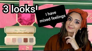 New Too Faced Holiday  Precious Gems Eyeshadow Palette 3 Looks Swatches 2024 [upl. by Comptom427]