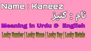 Kaneez Name Meaning In Urdu amp English  By Islamic Collections [upl. by Willyt]