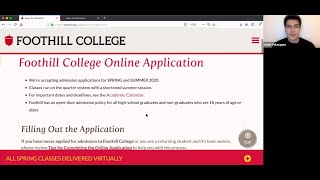 Foothill College Application Tutorial [upl. by Spatola]