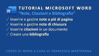 WORD  Microsoft 365  Tutorial 22 Note citazioni e bibliografia [upl. by Ykcin615]