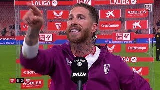 Sergio Ramos Clashes with Sevilla Fans During Post Match Interview Urges Respect [upl. by Nauqit]