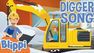 Blippi DIGGER Song for kids  Educational Songs For Kids [upl. by Haidadej491]