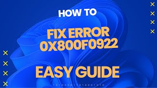 How to Fix Windows 11 Update Error Code 0x800F0922 EASY FIX [upl. by Ahsitahs]