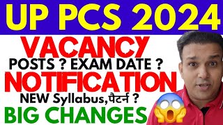 UPPSC 2024 VacancyNotificationPosts EXAM DATE CUTOFFEligibilitySyllabusPatternAGE limitEWS [upl. by Etnaihc]