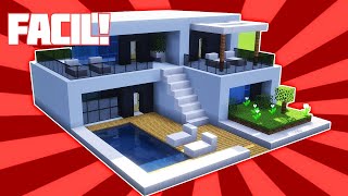 ✔ Como hacer una CASA MODERNA en Minecraft para Survival [upl. by Aisayn510]