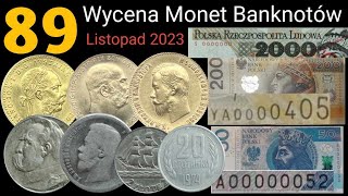 89 Wycena Monet i Banknotów Srebro Złoto Listopad 2023 Skup Monet [upl. by Atyekram]