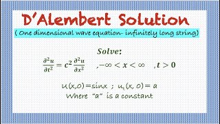 DAlembert solution for one dimensional wave equation [upl. by Ytissahc566]