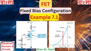 EDC Example 71  FET Fixed Bias  BoylestadBangla [upl. by Ennairek496]