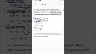 How do you account for the formation of ethane during chlorination of methane [upl. by Sheehan]