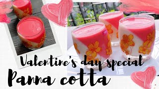 Strawberry Panna CottaVanilla And Strawberry Panna Cotta Recipe Italian DessertDessertpannacotta [upl. by Nasah]