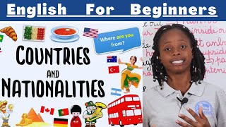 Countries and Nationalities English Lesson for Beginners [upl. by Aromat]