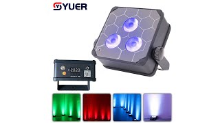 YUER™️ Battery Powered LED Par 3x18W RGBWA UV Wall Wash DMX Wireless Remote App Control [upl. by Yesak]