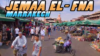 JEMAA EL FNA Square Market  Marrakech  Morocco 4k [upl. by Reivad]