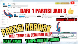 CARA MUDAH MEMBAGI HARDISK di WINDOWS 11 💯 CARA PARTISI HARD DISK DATA AMAN TANPA INSTAL ULANG👍💥 [upl. by Ntisuj779]