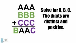 Puzzle From A Math Teacher  If AAA  BBB  CCC  BAAC What Are A B C [upl. by Loresz347]