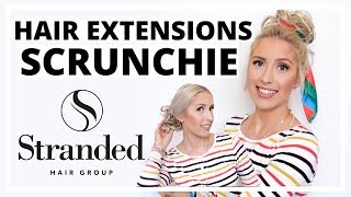 HAIR EXTENSIONS TUTORIAL  3 WAYS TO WEAR A HAIR EXTENSION SCRUNCHIE  AD [upl. by Oramlub]