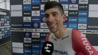 Nelson Oliveira  Interview at the finish  World Championships ITT Zürich 2024 [upl. by Nilok]