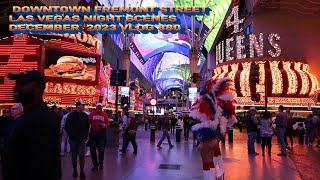 downtown fremont street las vegas night scenes december 2023 vlog 880 [upl. by Eedissac]