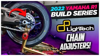 Yamaha R1 LighTech Chain Adjusters Install You NEED These Chain Adjusters [upl. by Suoivart]