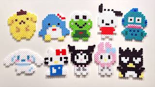 10 Easy Perler Bead Hello Kitty amp Friends Keychain Crafts [upl. by Ettenay483]