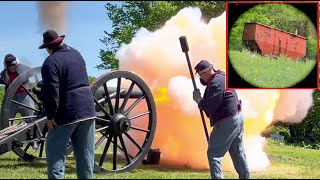 Direct Hit Civil War 10 Pound Parrott Cannon VS Metal Wagon [upl. by Nilrac]